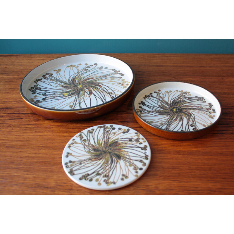 Set of 3 Royal Copenhagen flower plates in ceramic, Ellen MALMER - 1970s