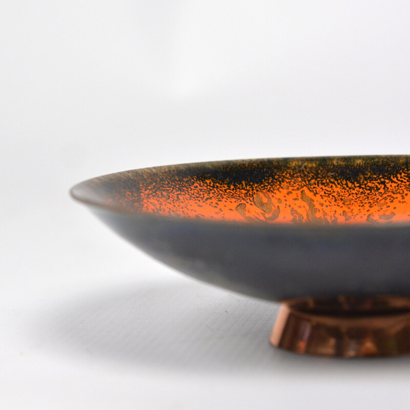 Vintage enamelled copper bowl, Germany 1960