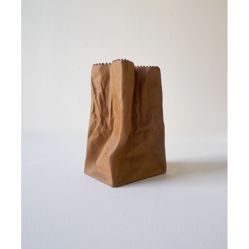 Vintage "Paper Bag" vase by Tapio Wirkkala, Pop Art, Finland 1977