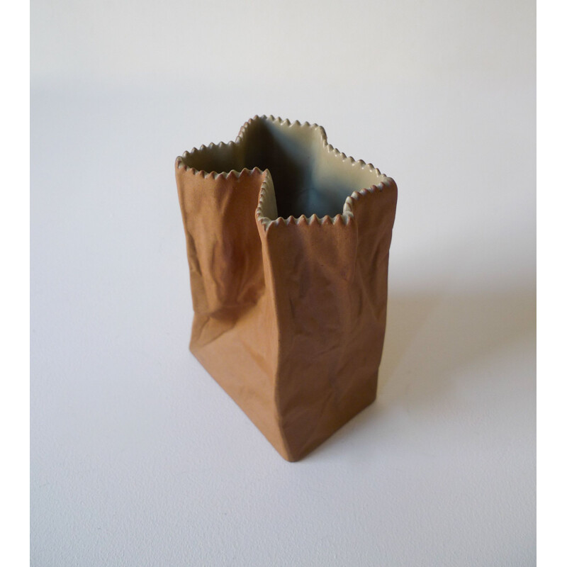 Vase vintage "Paper Bag" par Tapio Wirkkala, Pop Art, Finlande 1977