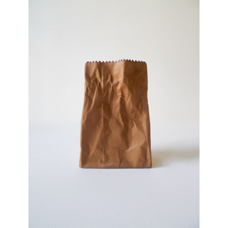 Vintage "Paper Bag" vase by Tapio Wirkkala, Pop Art, Finland 1977