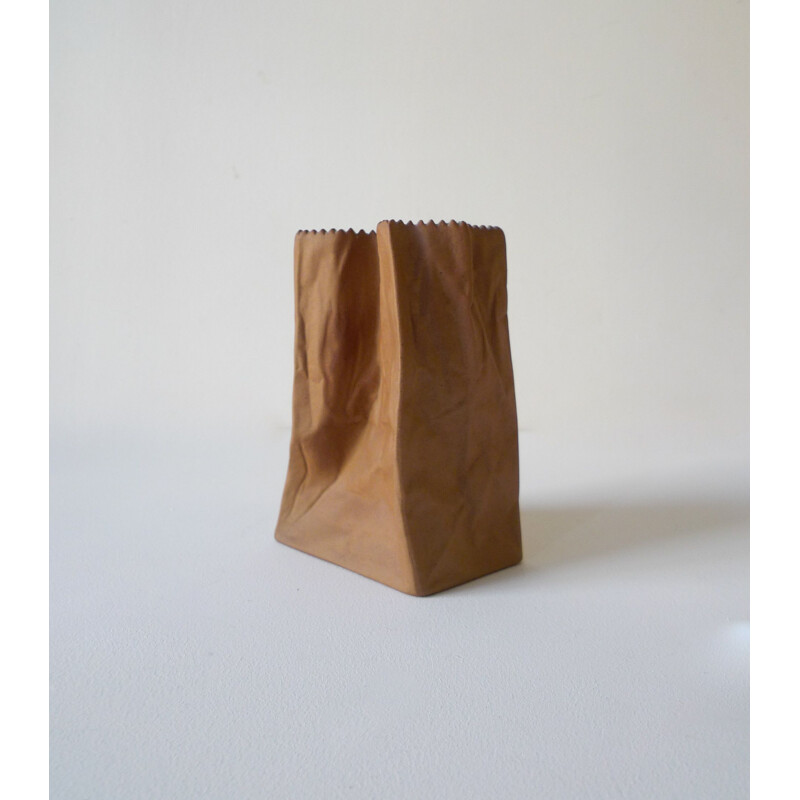 Vase vintage "Paper Bag" par Tapio Wirkkala, Pop Art, Finlande 1977