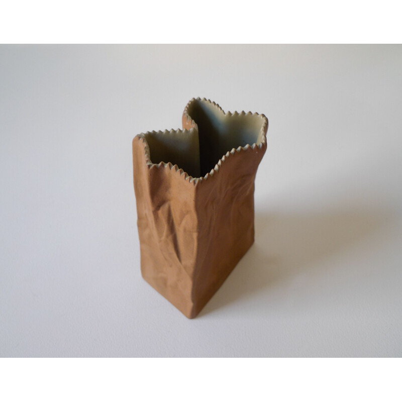 Vase vintage "Paper Bag" par Tapio Wirkkala, Pop Art, Finlande 1977