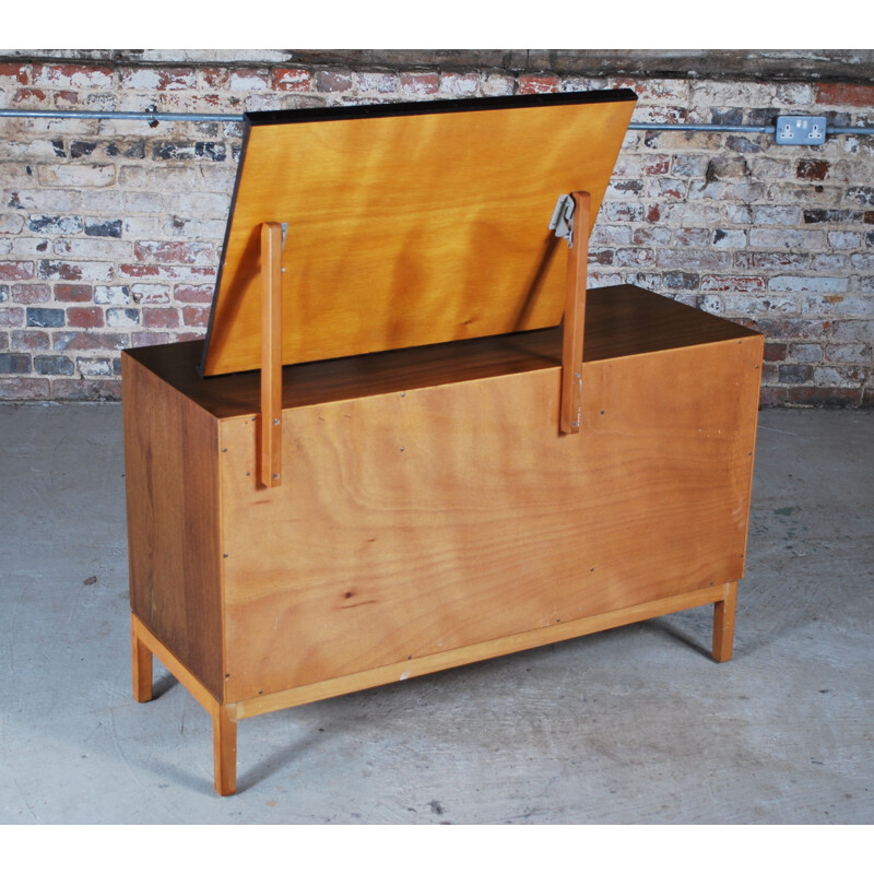 Vintage walnut chest of drawers with mirror by John and Sylvia Reid for Stag, UK 1960