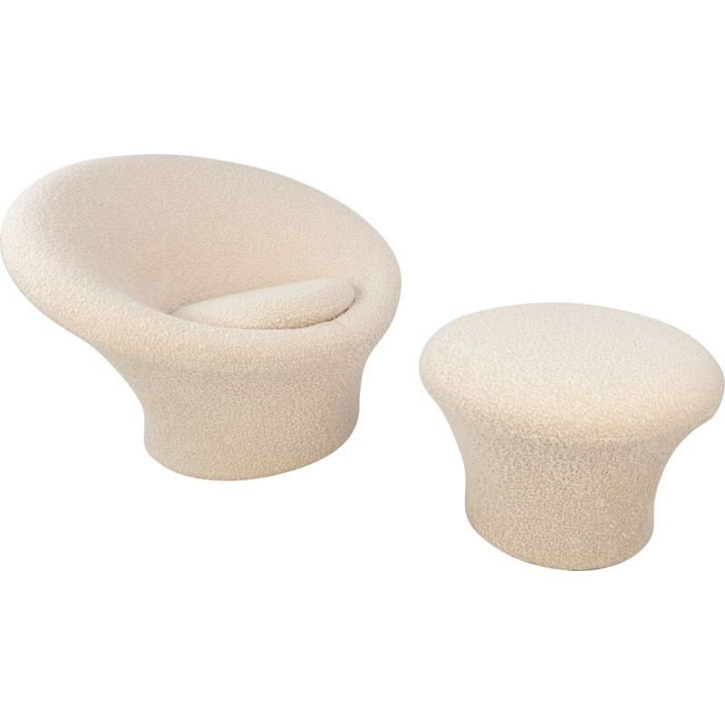 Vintage Mushroom fauteuil en poef set door Pierre Paulin voor Artifort, 1960