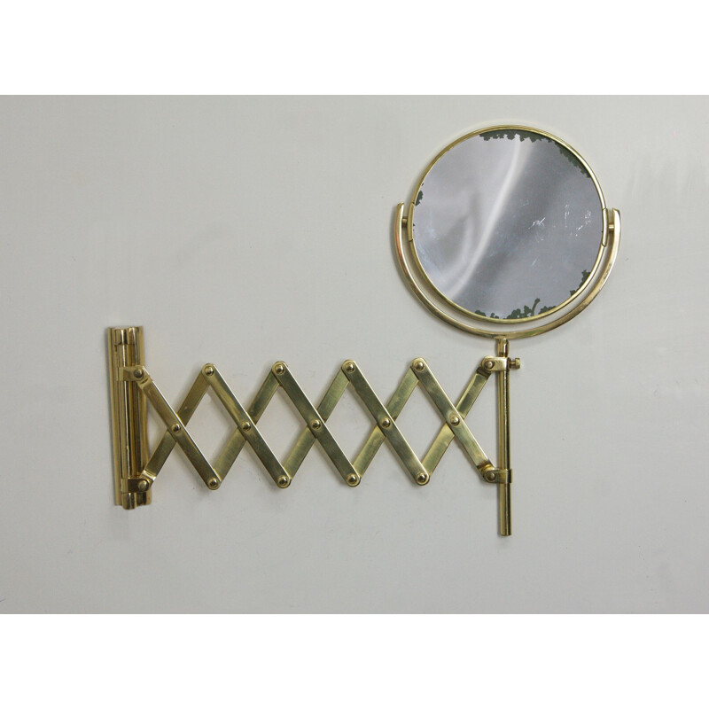 Vintage brass scissor mirror