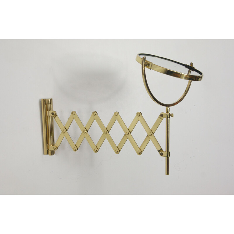 Vintage brass scissor mirror