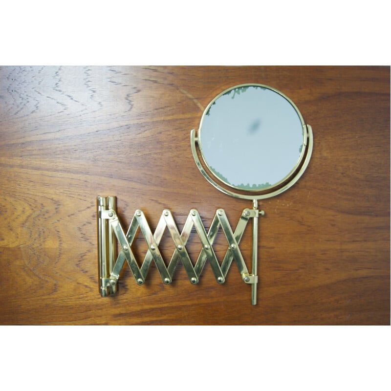 Vintage brass scissor mirror