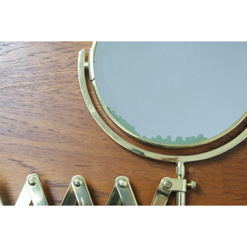 Vintage brass scissor mirror