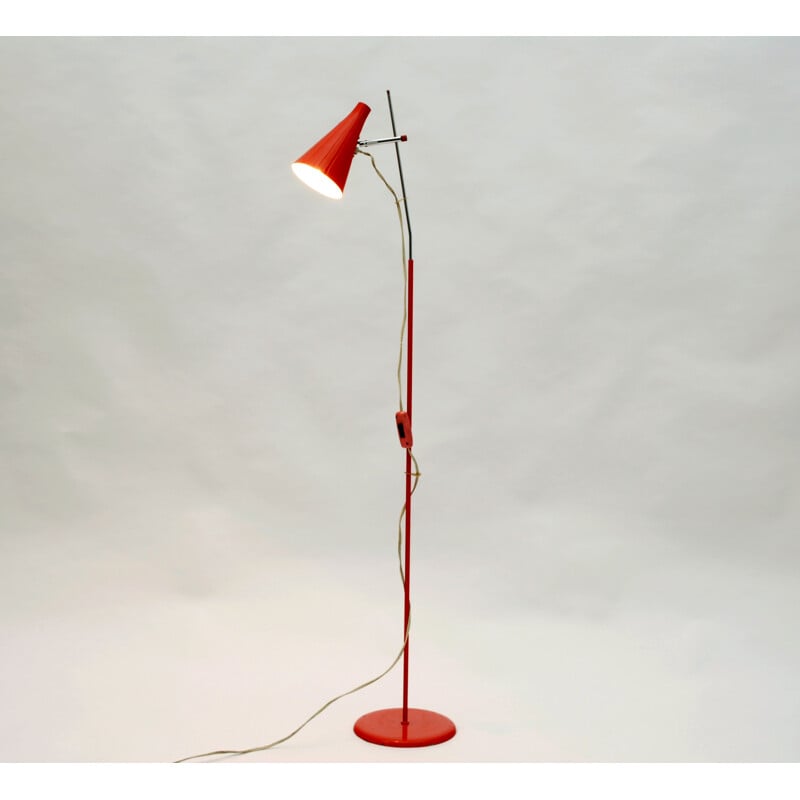 Lampadaire rouge Lidokov en métal, Josef HURKA - 1960