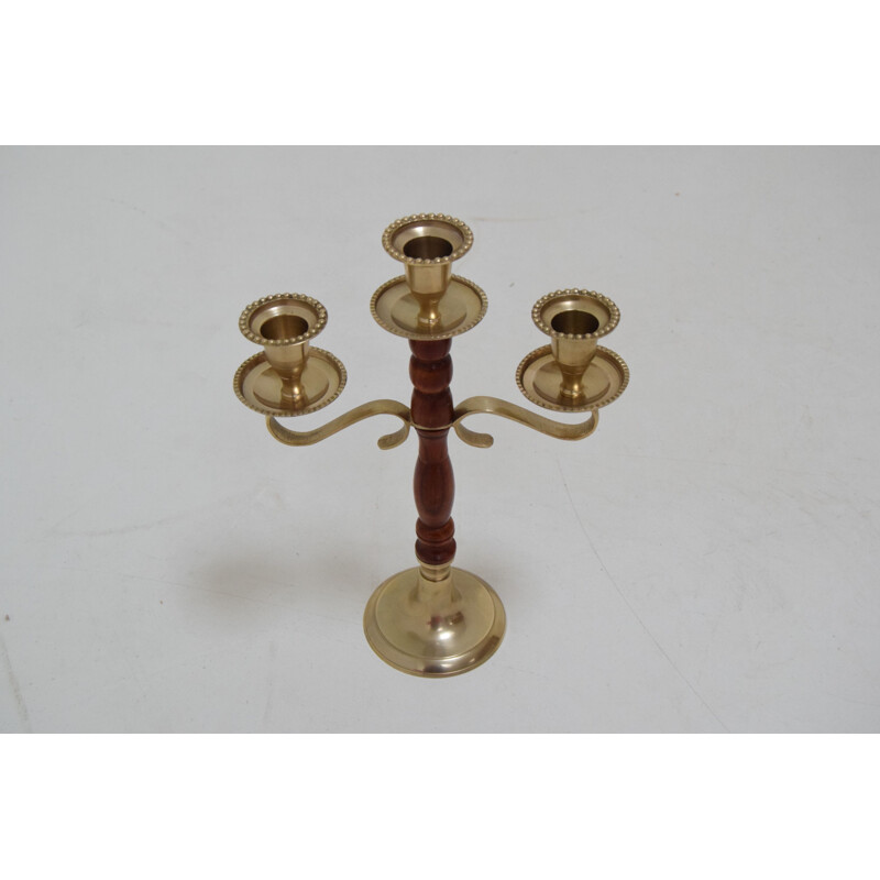 Vintage brass candlestick, Czechoslovakia 1970