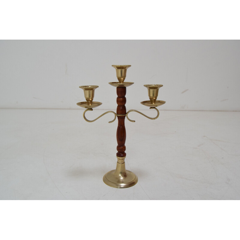 Vintage brass candlestick, Czechoslovakia 1970