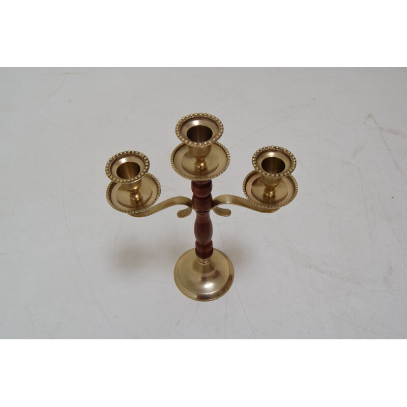 Vintage brass candlestick, Czechoslovakia 1970