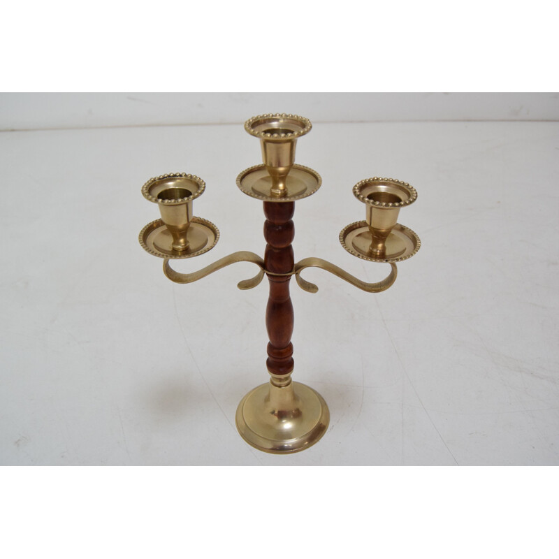 Vintage brass candlestick, Czechoslovakia 1970