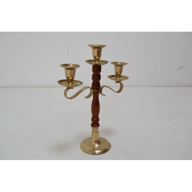 Vintage brass candlestick, Czechoslovakia 1970