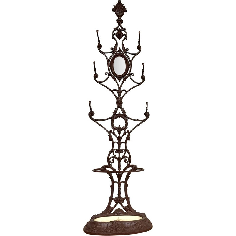 Vintage coat rack by Alfred Corneau Frères Charleville in cast iron