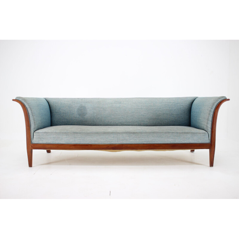 Vintage three-seater mahogany sofa by Frits Henningsen, Denmark 1940