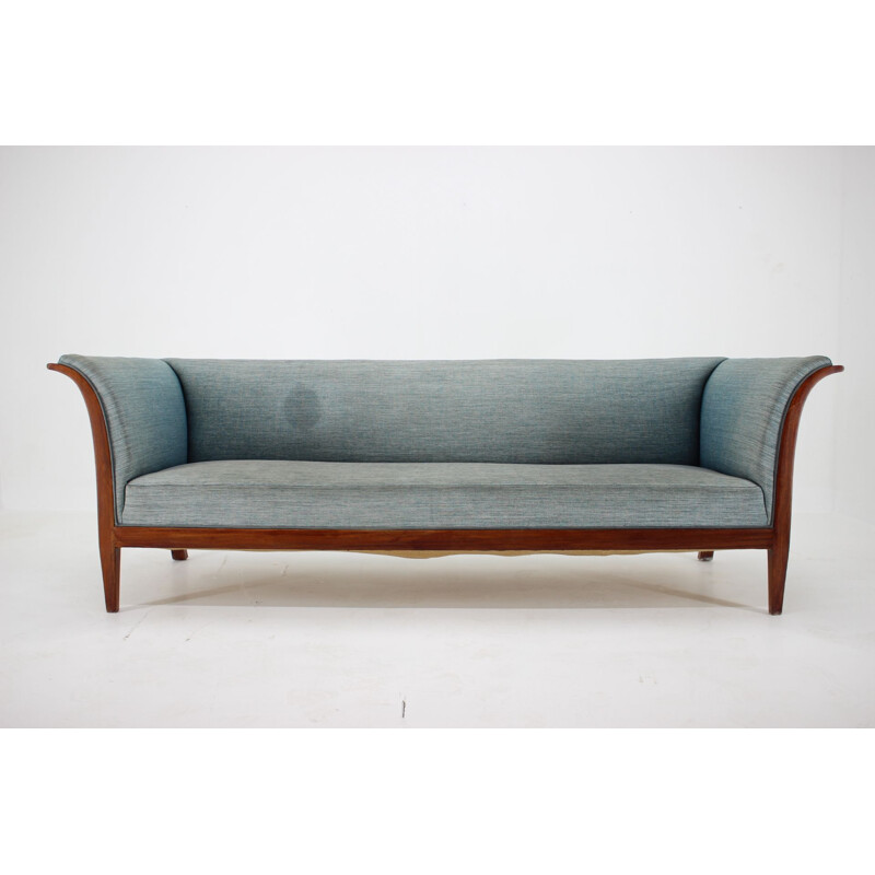 Vintage three-seater mahogany sofa by Frits Henningsen, Denmark 1940