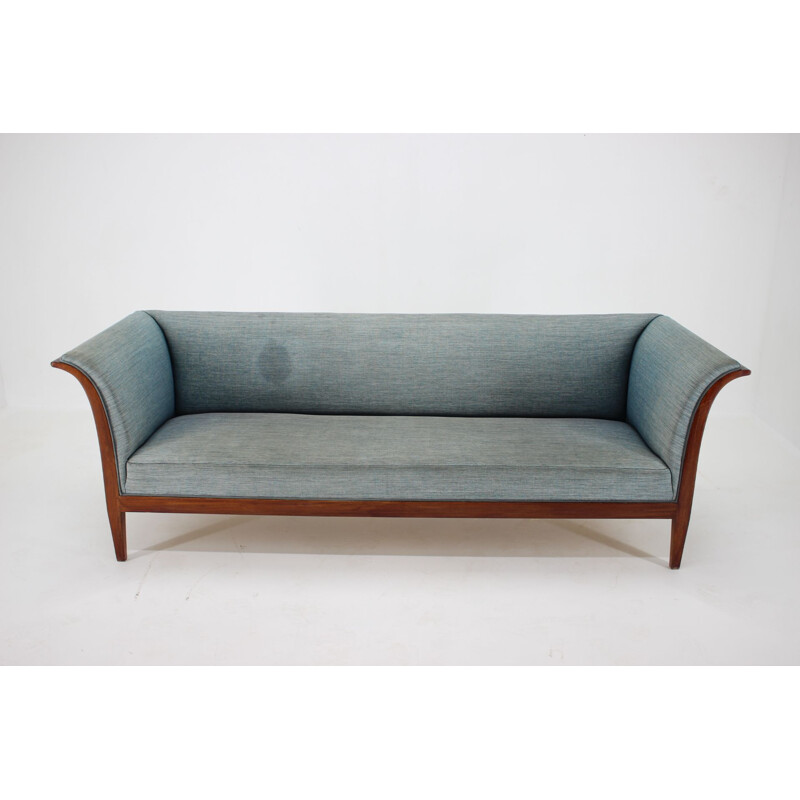 Vintage three-seater mahogany sofa by Frits Henningsen, Denmark 1940