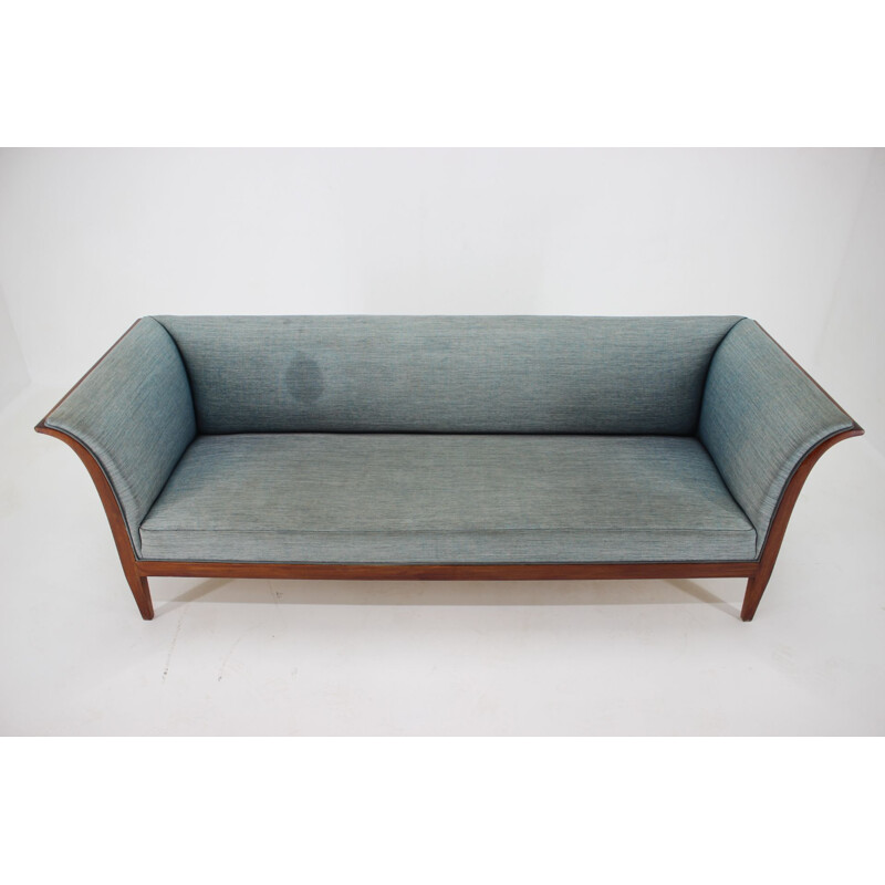 Vintage three-seater mahogany sofa by Frits Henningsen, Denmark 1940