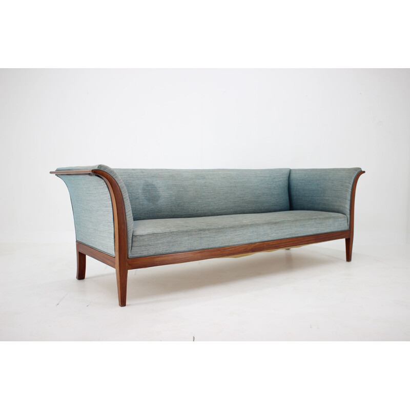 Vintage three-seater mahogany sofa by Frits Henningsen, Denmark 1940