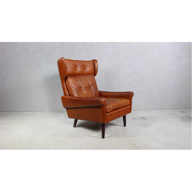Vintage Wingback Lounge Chair By Svend Skipper 1960s