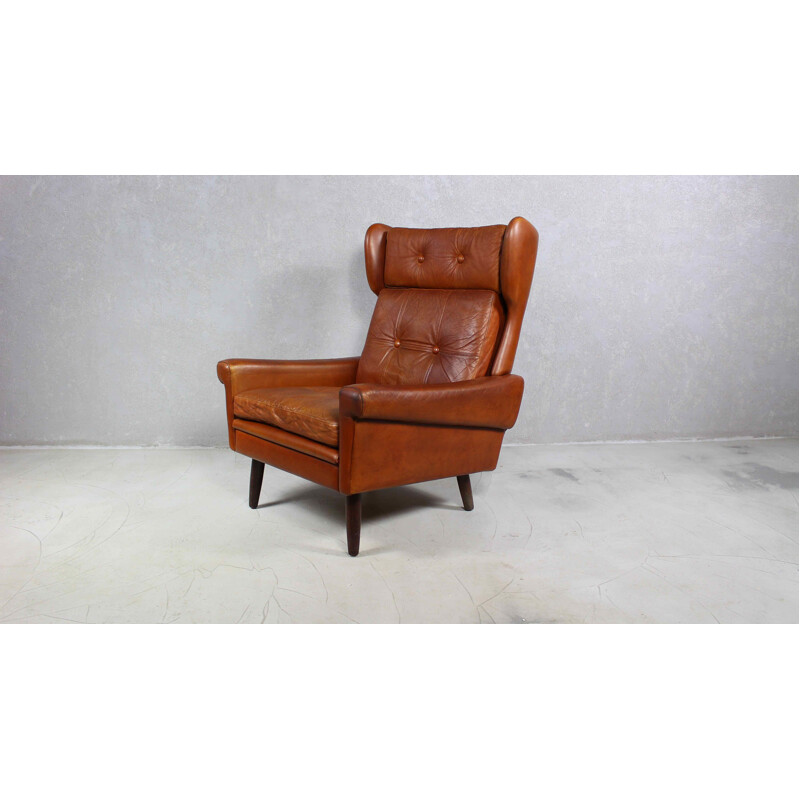 Vintage Wingback Lounge Chair By Svend Skipper 1960s