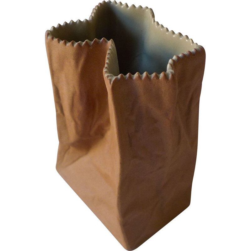 Vintage "Paper Bag" vase by Tapio Wirkkala, Pop Art, Finland 1977