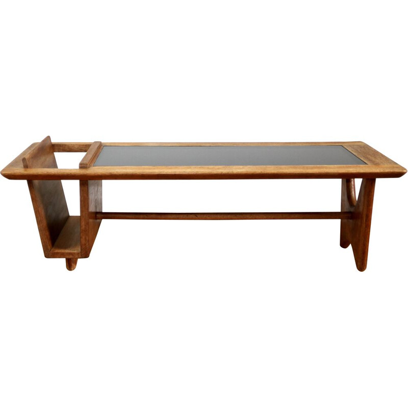 Vintage coffee table by Guillerme et Chambron 1950