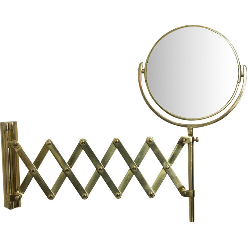 Vintage brass scissor mirror