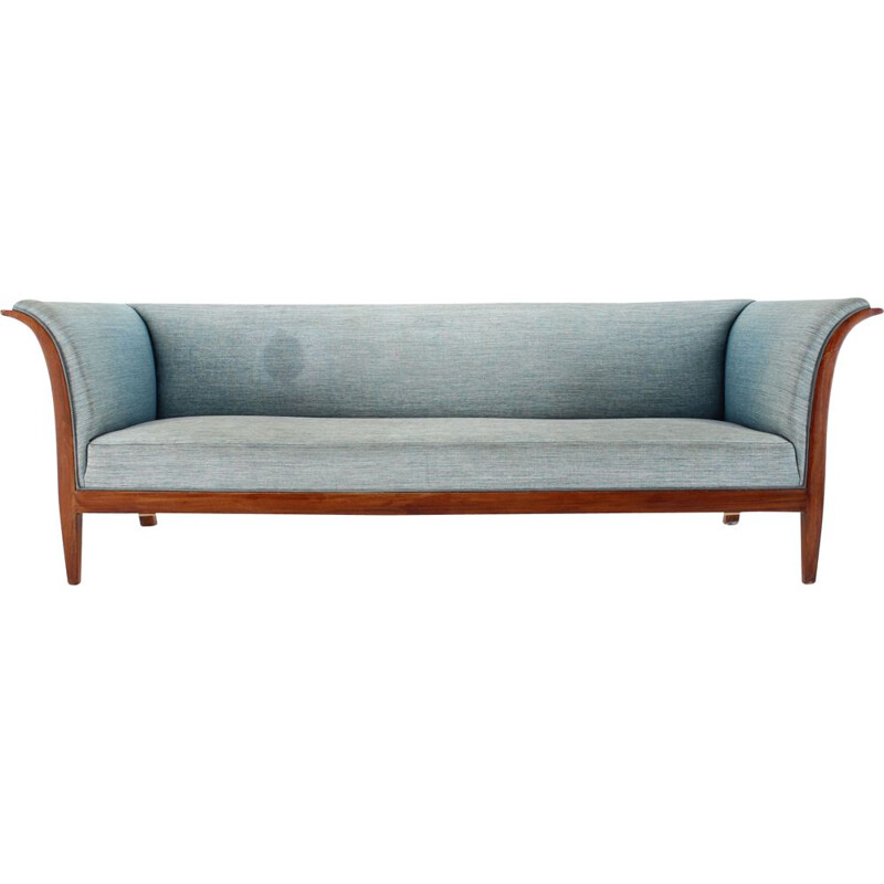 Vintage three-seater mahogany sofa by Frits Henningsen, Denmark 1940