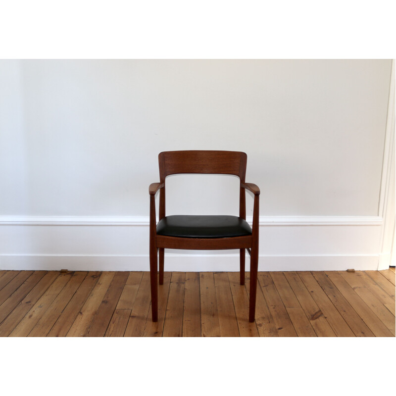 Vintage teak armchair by Henning Kjaernulf, Scandinavian 1960s