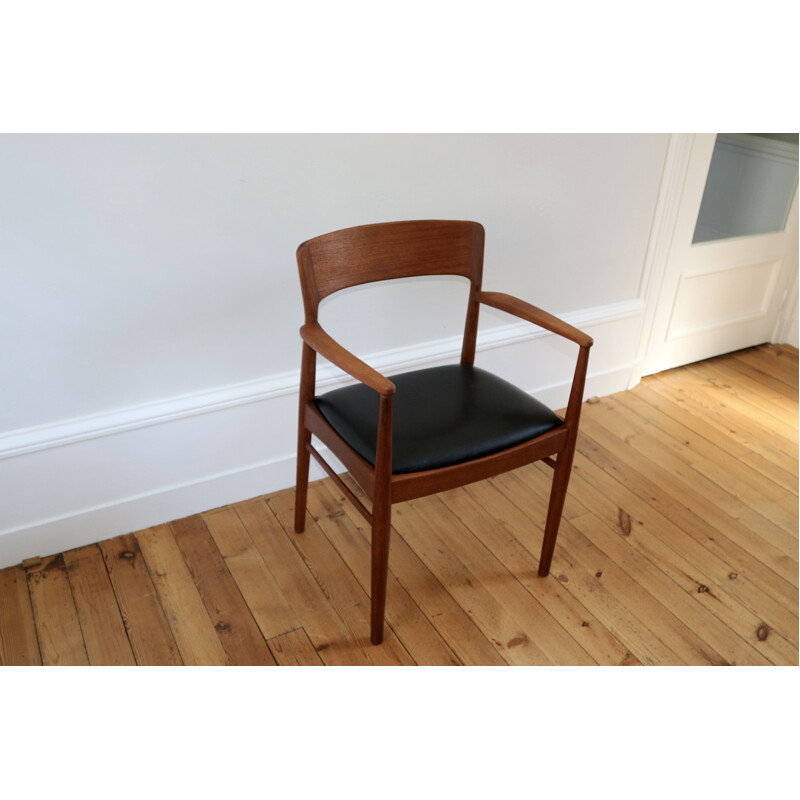 Vintage teak armchair by Henning Kjaernulf, Scandinavian 1960s