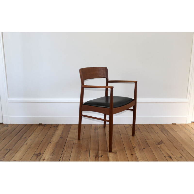 Vintage teak armchair by Henning Kjaernulf, Scandinavian 1960s