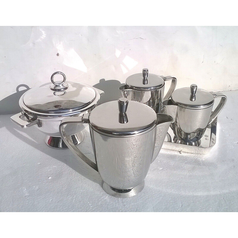 Set of 5 vintage silver plated serving pieces by Gio Ponti for Calderoni, 1950