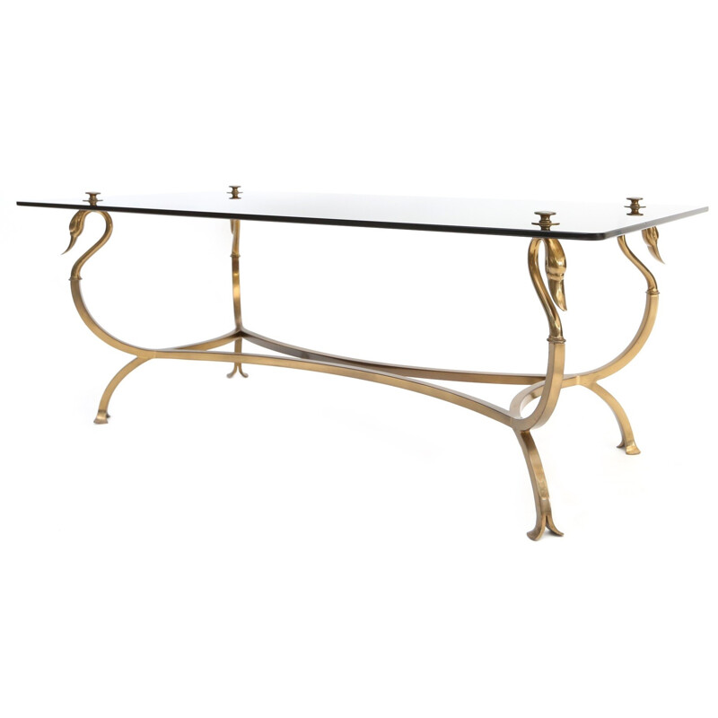 Maison Jansen coffee table in brass and glass - 1970s