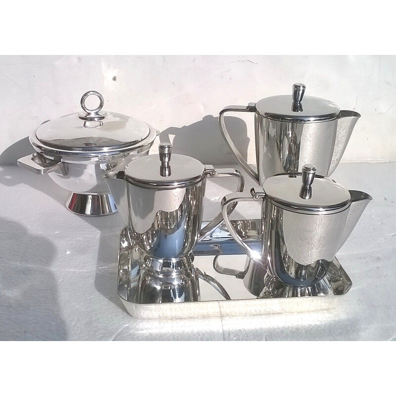 Set van 5 vintage verzilverde serveerstukken van Gio Ponti voor Calderoni, 1950