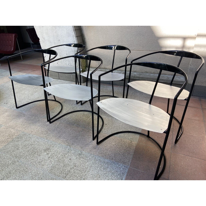 Vintage table and 6 chairs set by Pol Quadens 2000s