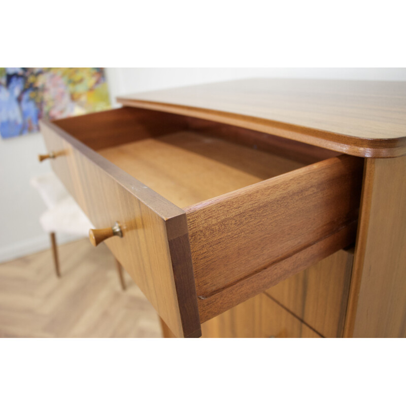 Vintage Teak and Walnut Tallboy Chest of Drawers from Vanson 1960s