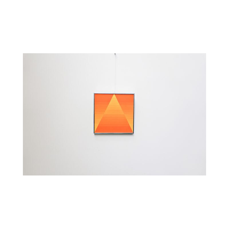 Öl auf Vintage-Leinwand "geometrische Komposition Orange" von G. Vaxelaire