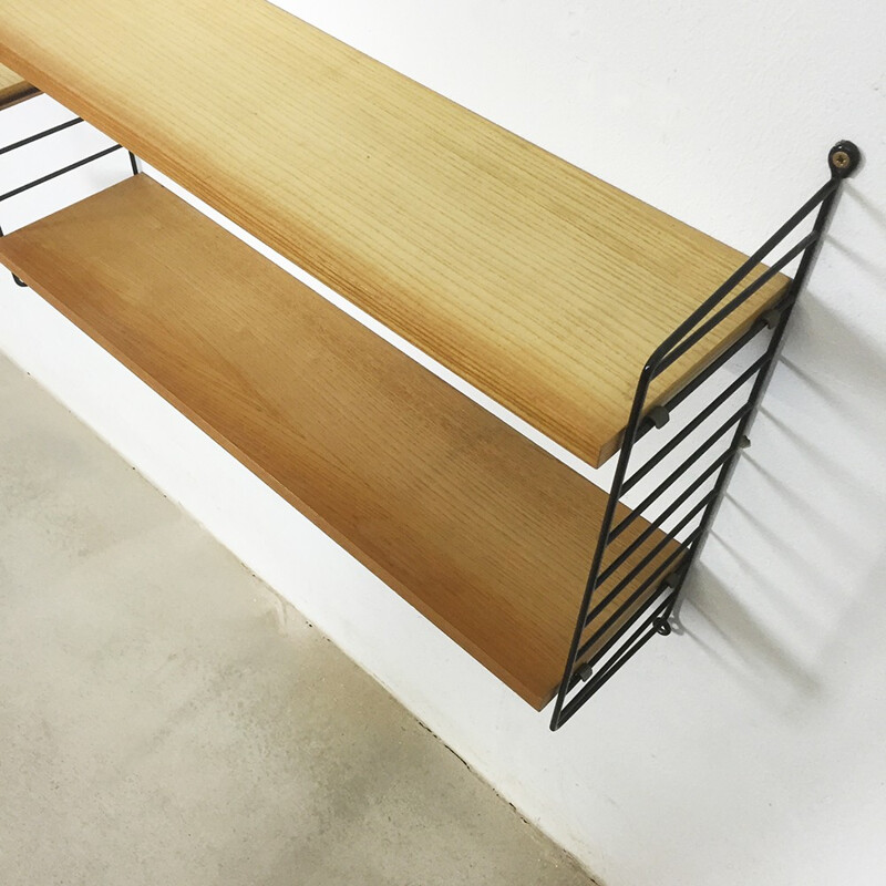 String Furniture wall unit in ashwood and metal, Nisse STRINNING - 1950s