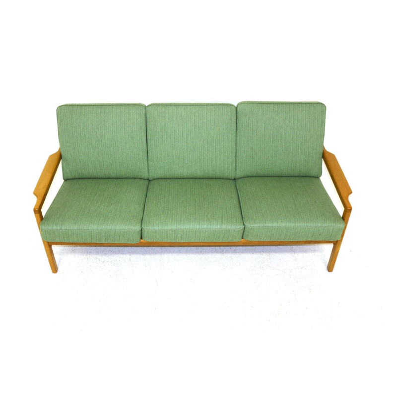 Vintage 3 seater oak sofa, Sweden 1960s