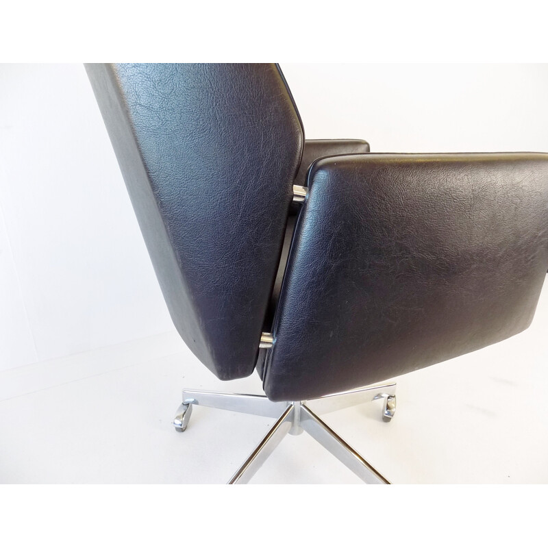 Vintage Mauser office armchair black 1960s