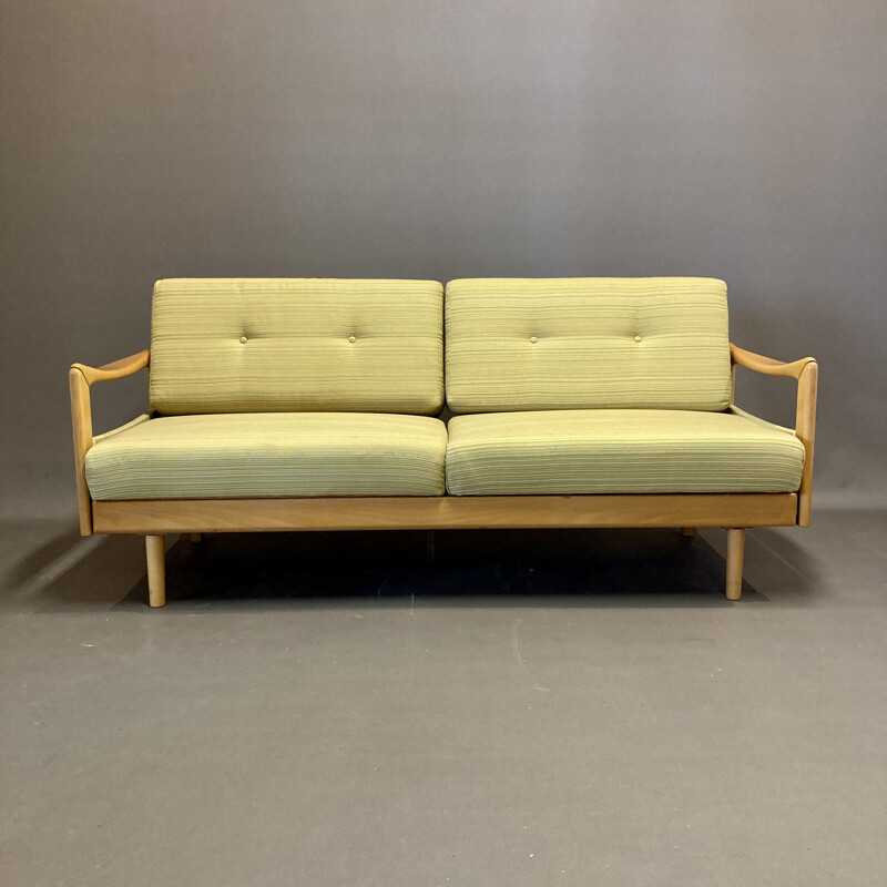 Vintage modular beech sofa, Scandinavian 1950s