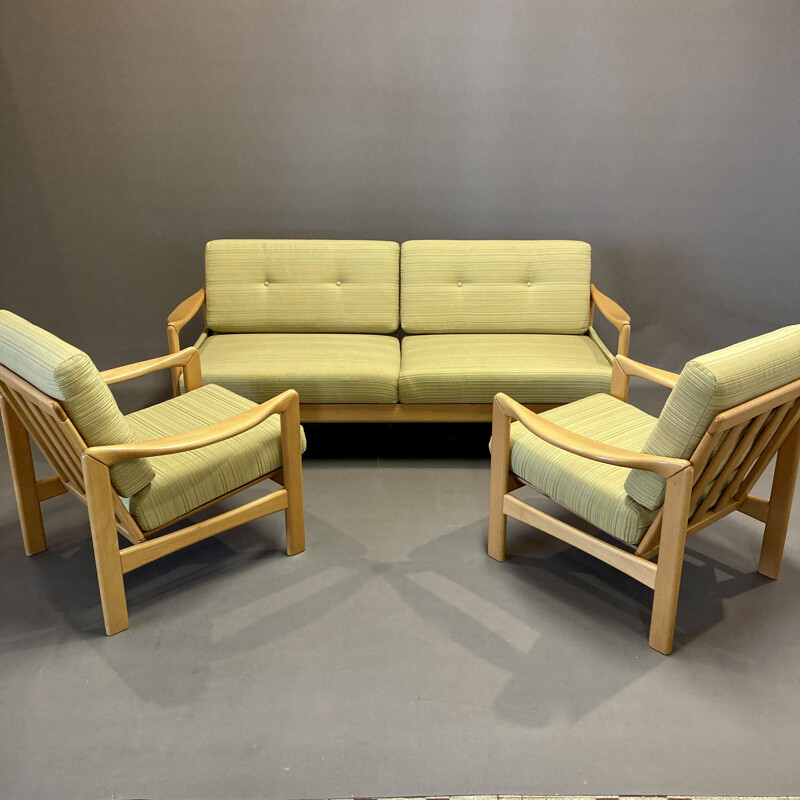 Vintage modular beech sofa, Scandinavian 1950s