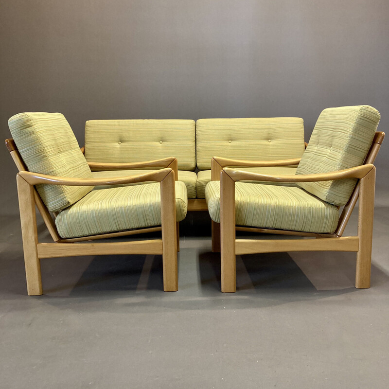 Vintage modular beech sofa, Scandinavian 1950s