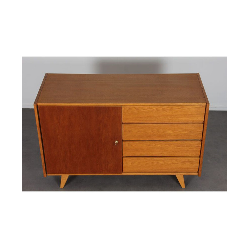 Vintage oak chest of drawers model U-458 by Jiri Jiroutek, Czech Republic 1960s