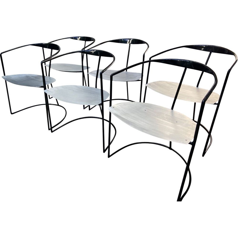 Vintage table and 6 chairs set by Pol Quadens 2000s