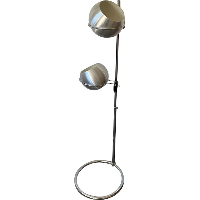 Vintage chrome eye ball floor lamp by Goffredo Reggiani 1970s