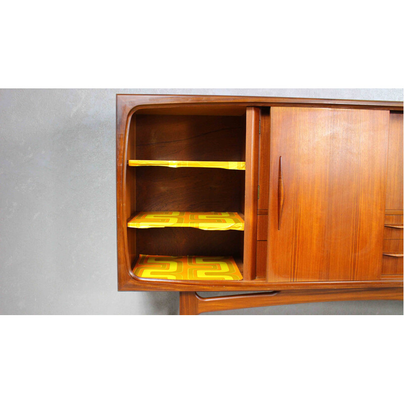 Vintage Teak Highboard By Johannes Andersen for Georg Petersens Mobelfabrik 1960s